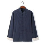 Chinese Traditional Retro Windbreaker Men's Long-sleeved Tang Suit