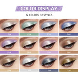 QIBEST 12 Colors Glitter Liquid Eyeshadow Waterproof Metallic