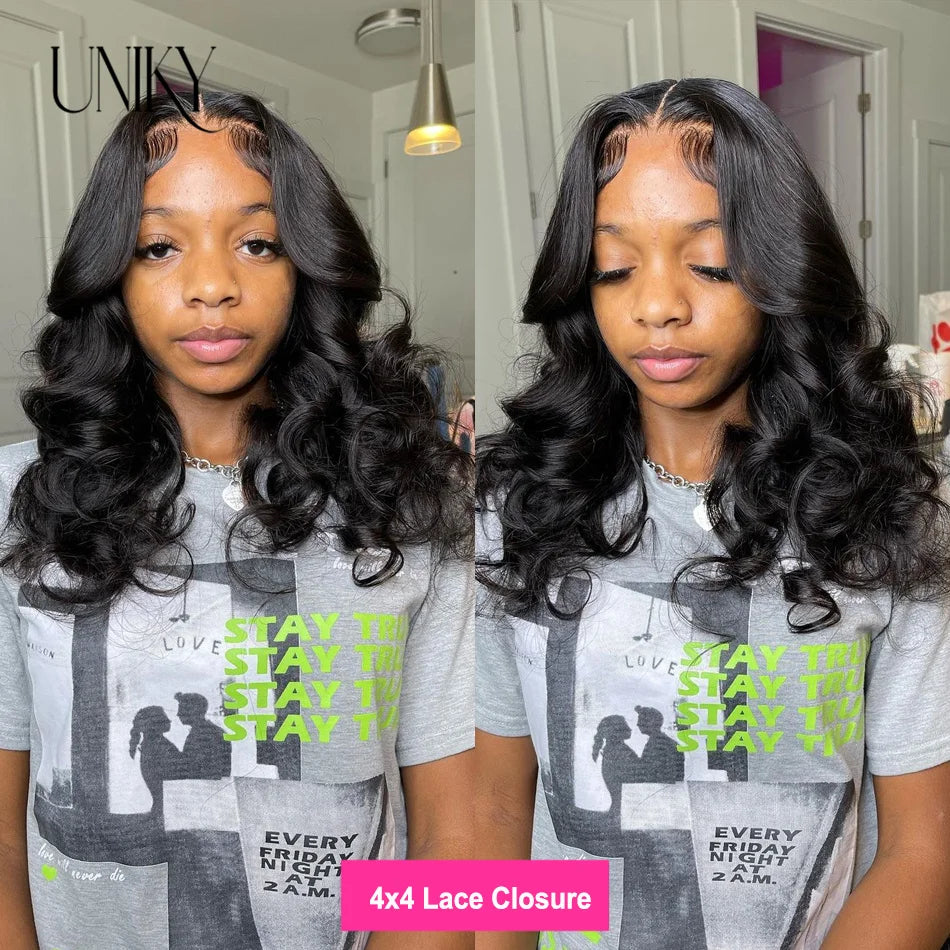 Body Wave 4x4 Transparent Lace Front Bob Wig