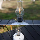 Camping Lamp Gas Candle Light Retro Glass Lampshade