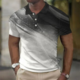 Fashion Men'S Polo Shirt Gradient Line Summer Short