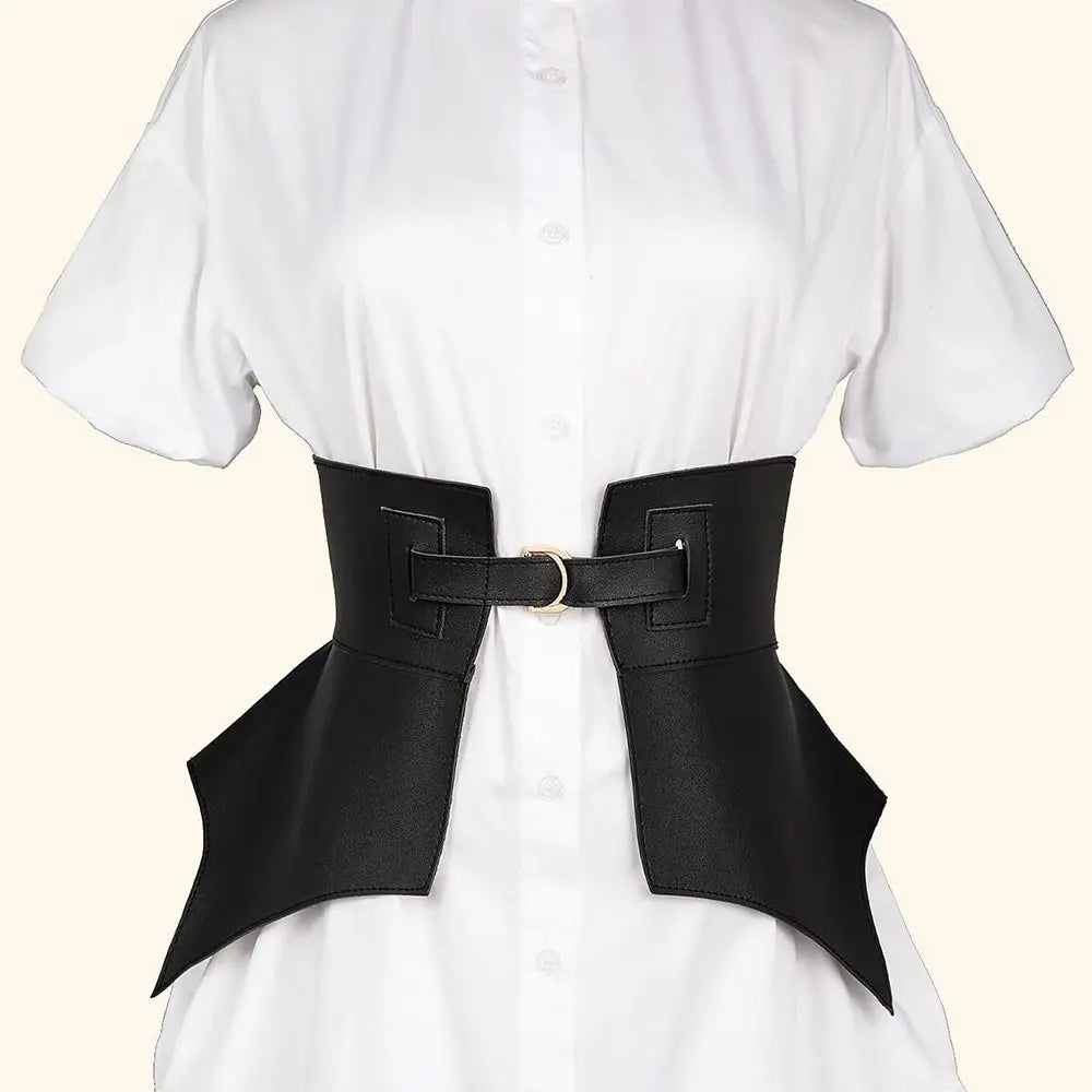 1PC Irregular Pu Leather Belts Long Wide Punk