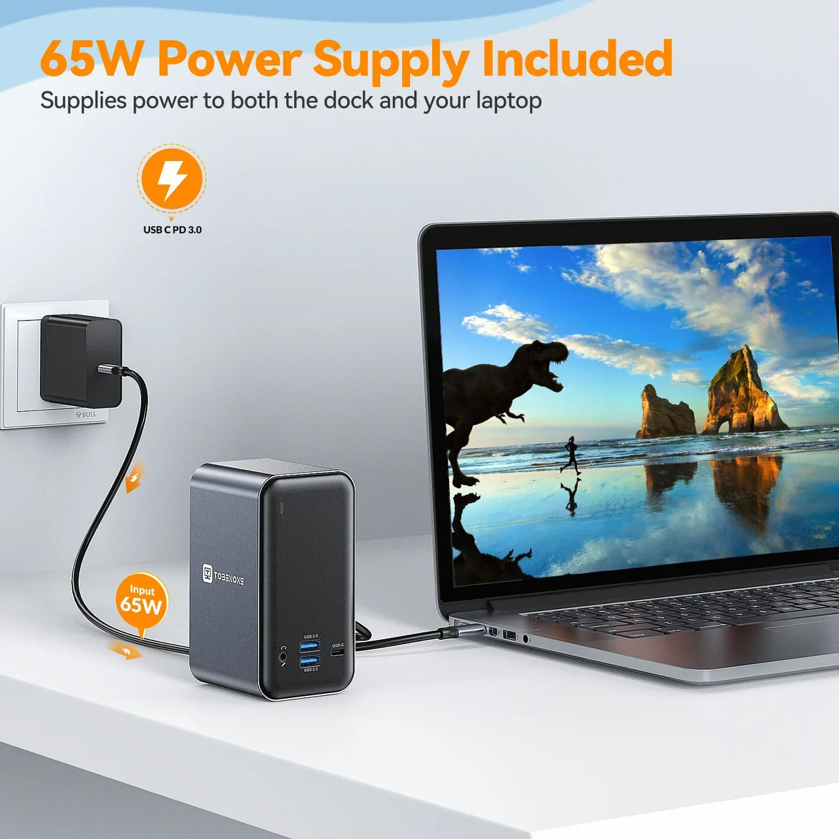 Tobenone Docking Station 4K/60Hz Dual Monitor Display With