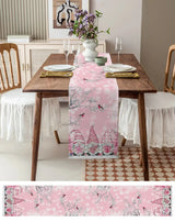 Christmas Gnome Snow Scenery Linen Table Runners Dresser