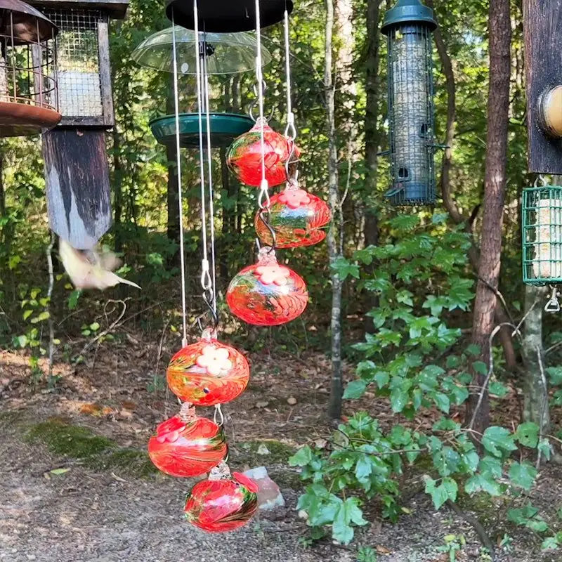 Anti-fade Hummingbird Feeders Bird Feeder With Wind Chimes