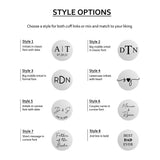 Custom Tie Clip Cufflinks Set Sculpture Name Men