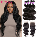 Ludana Body Wave Bundles With Closure Brazilian Bundles