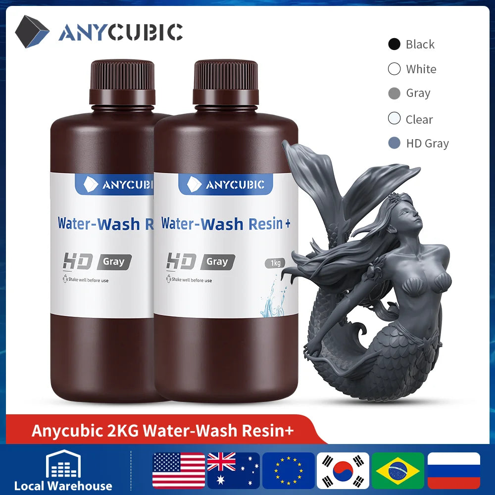 ANYCUBIC 2pcs/lot 405nm Water Washable Resin For LCD