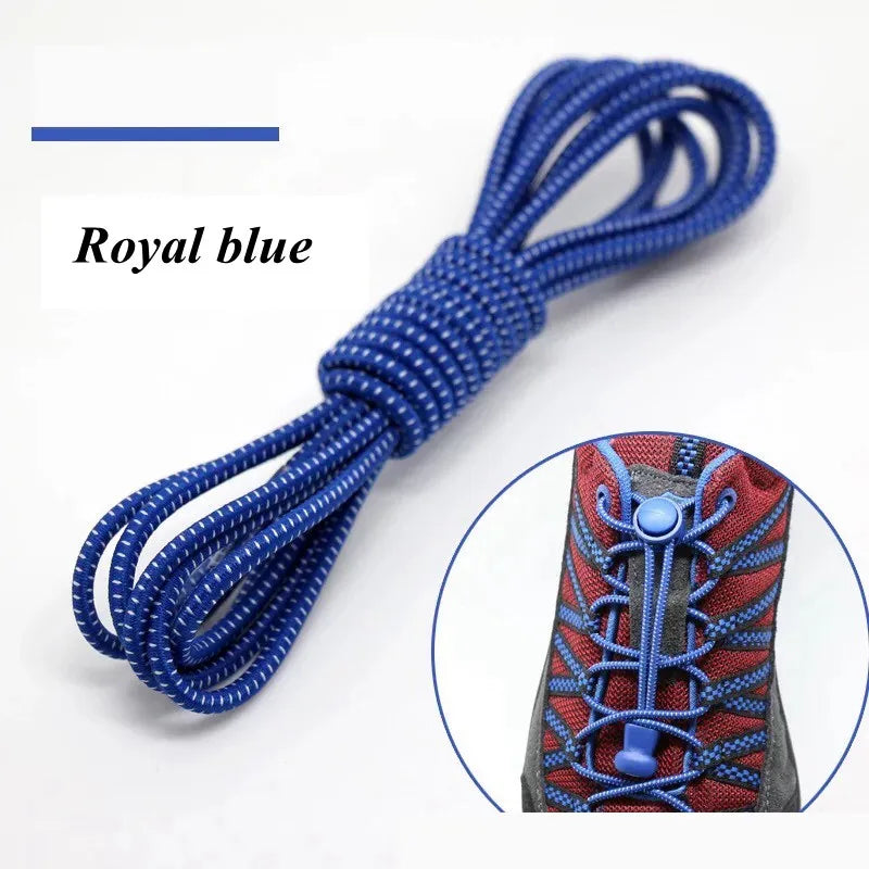 1 Pair 22 Colors Elastic Shoelaces Round Locking