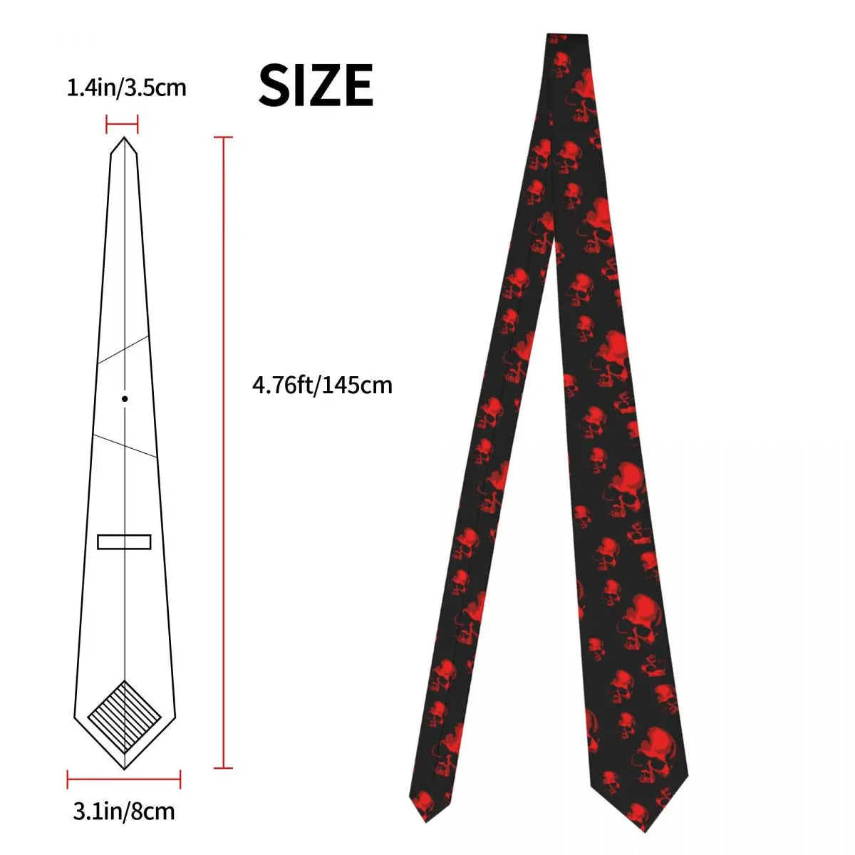 Mens Tie Classic Skinny Haloween Scary Skull Neckties