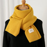 Warm Knitted Wool Soft Scarf Women Solid Korean