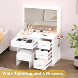 DWVO Makeup Vanity with Large Lighted Mirror, Vanity