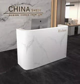 White Small Reception Desk Luxury Office Executive Shop