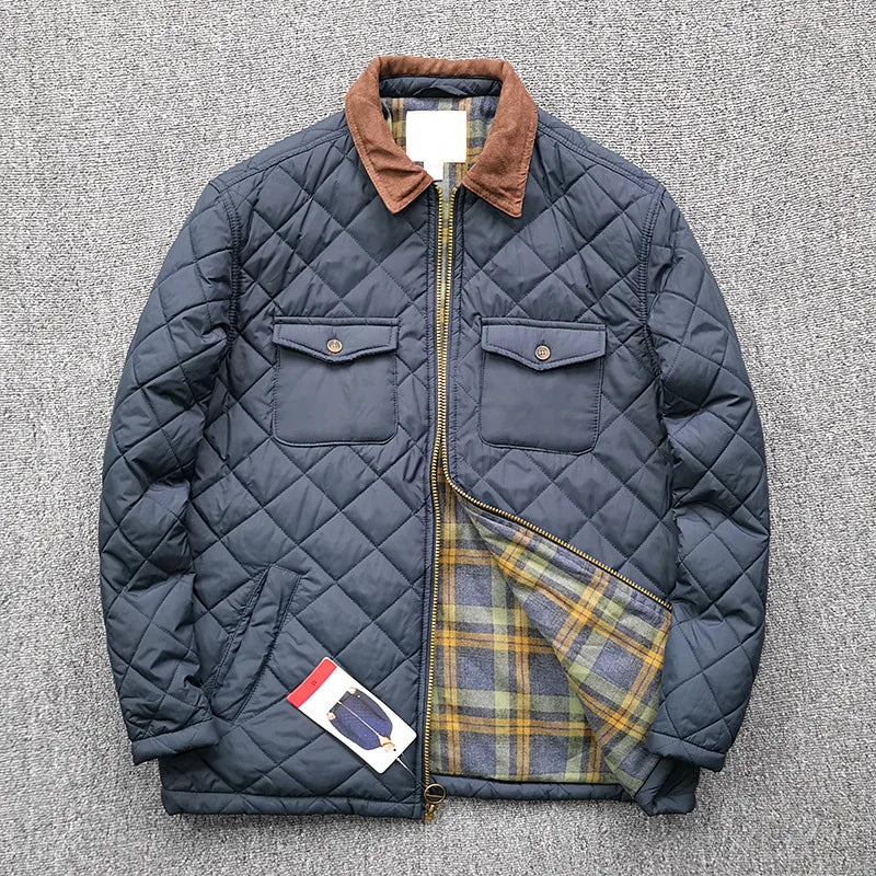 2023 Winter Casual Lightweight Mens Jacket Classic Check