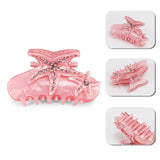 Cartoon Starfish Hair Clips for Women Rhinestone Acrylic