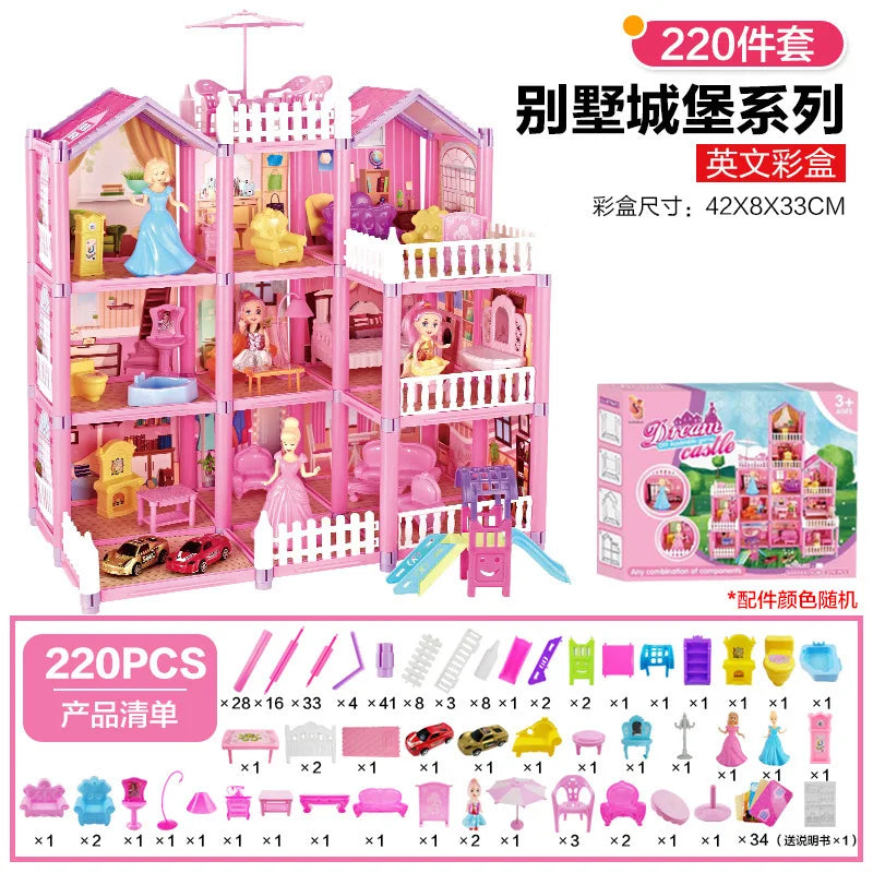 Kids Toy Simulation Doll House Villa Set Pretend