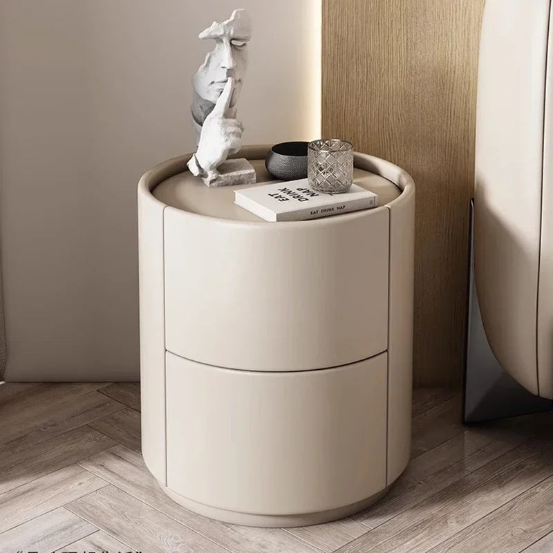 Italian Luxury Nightstands Minimalist Round Nordic Organizers Side