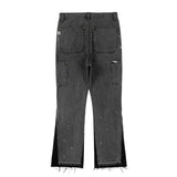 High Street Spliced Speckled Ink Micro Flare Pants