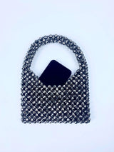 New dark gray corner bead beaded bag