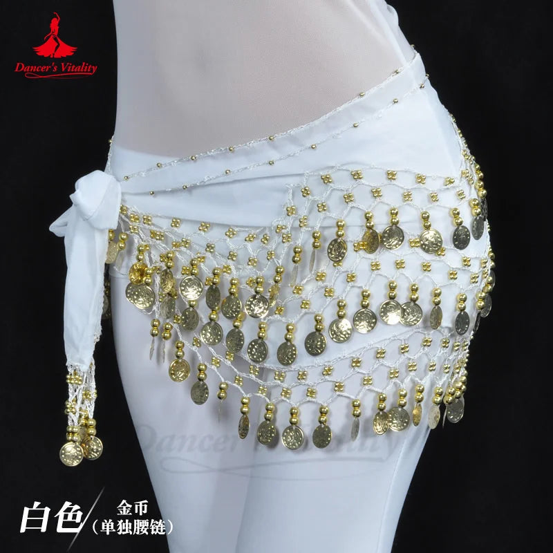 Belly Dance Belt for Women Chiffon Gold Coines