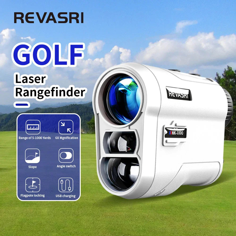 REVASRI Golf Laser Rangefinder 600M Rechargeable Battery,Slope and