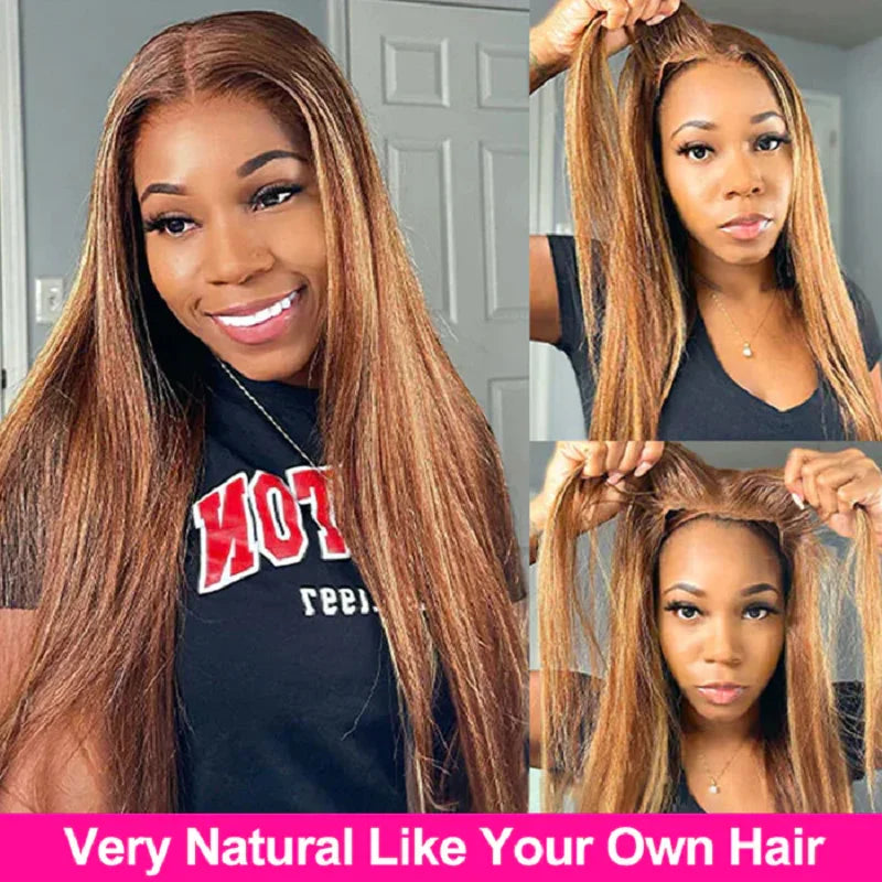 TRACY HAIR Straight Highlight Pre Cut Pre Plucked