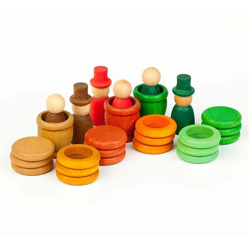 Large Wooden Rainbow Stacker Blocks Nordic Toys Loose