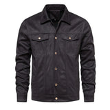 2023 New Autumn Winter Suede Leather Jacket Men