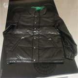 Black bright face standing collar down jacket men