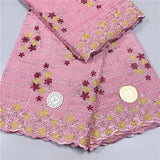 5 yard Swiss lace fabric latest heavy beaded
