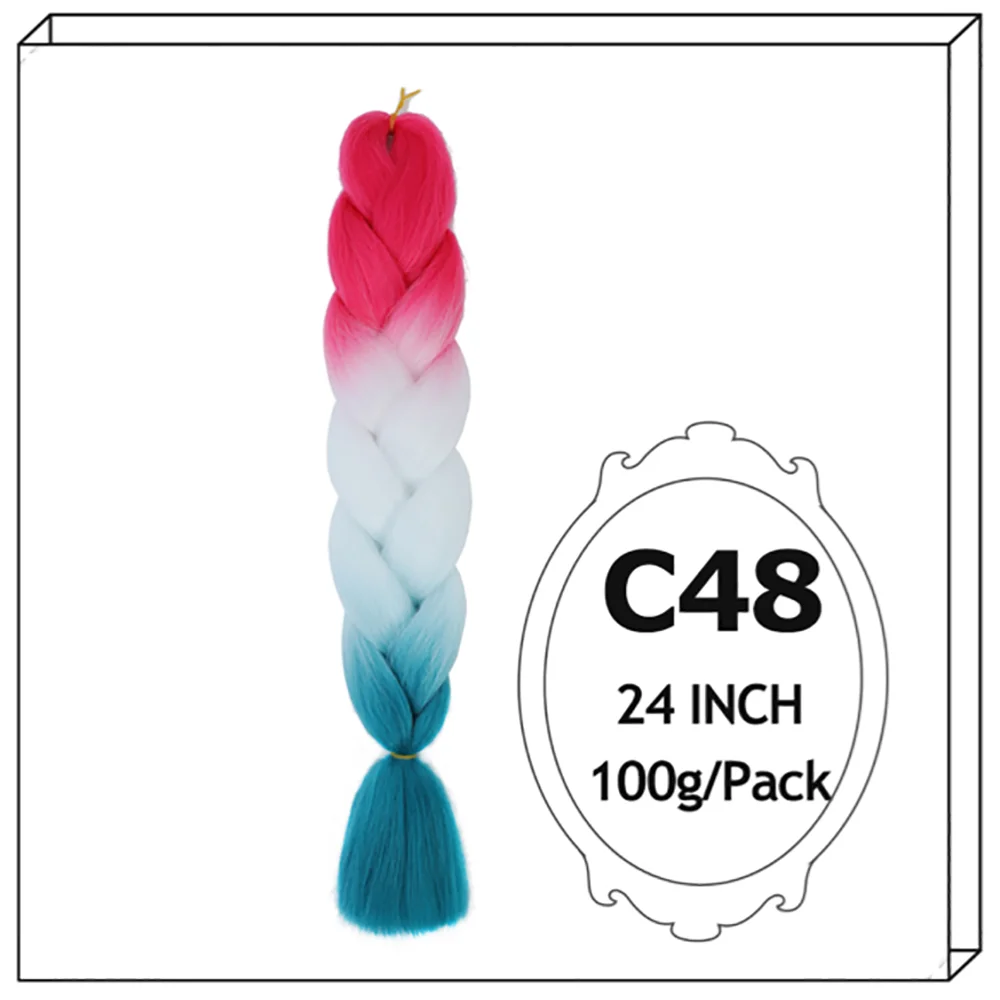 24Inch Synthetic Long Jumbo Ombre Braiding Hair For