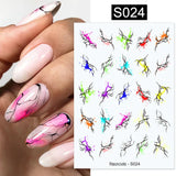 Purple Marble Nails Stickers Smoke Design Manicure Decals