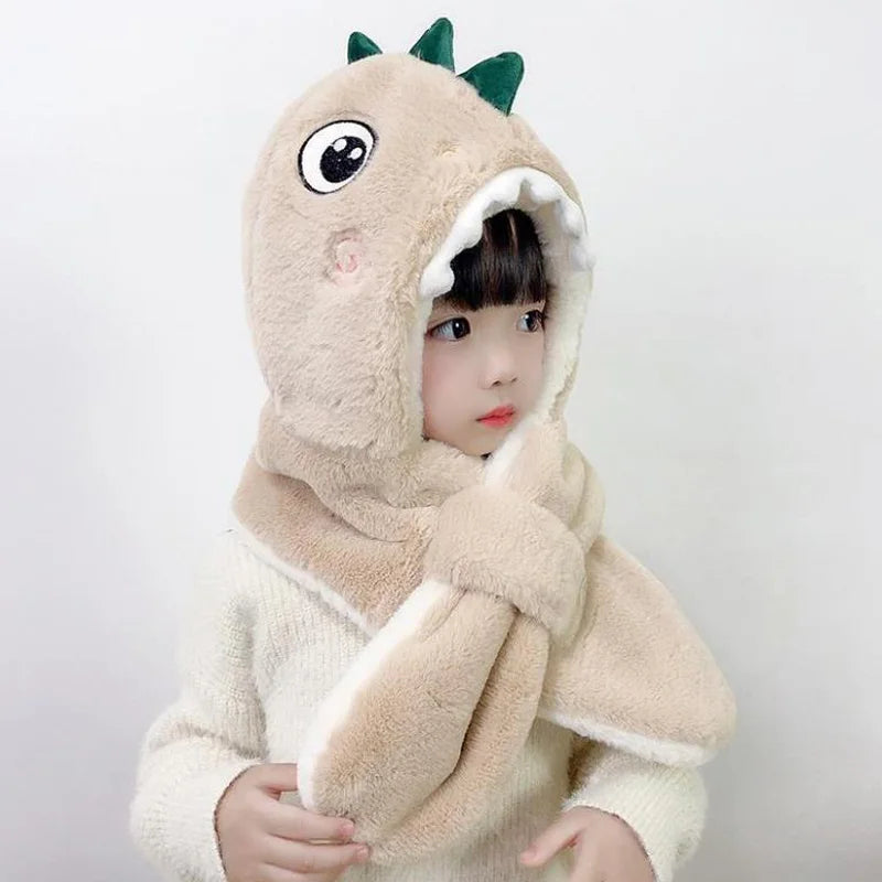 Doitbest Cartoon Dinosaur Children Winter Hats Beanies Set