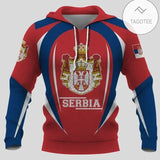 Serbia 3D hoodie National Flag Emblem Zipper Hoodie
