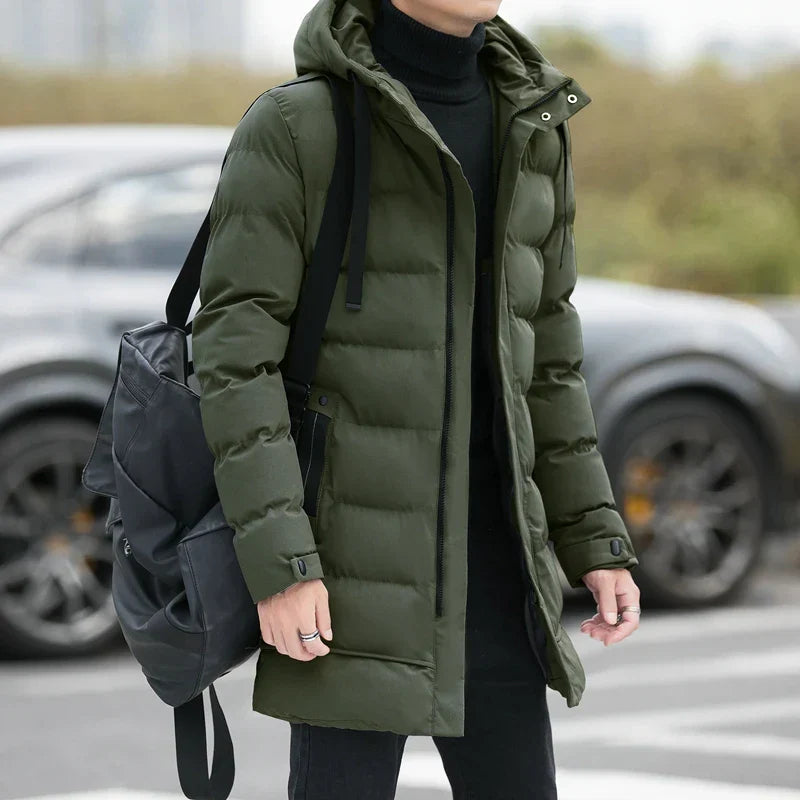 Winter Mens Jackets Men Hooded Casual Long Down