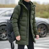 Winter Mens Jackets Men Hooded Casual Long Down