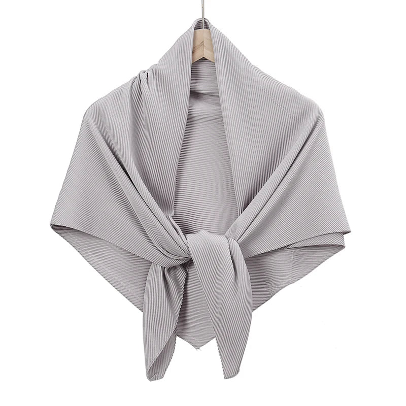 Maldives Wholesale Muslim Pleated Square Scarf Matt Silk