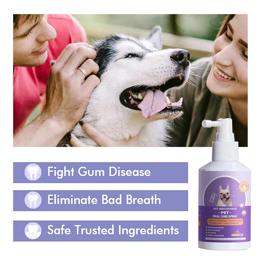 50ml Pet Oral Cleanse Spray Dogs Cats Teeth