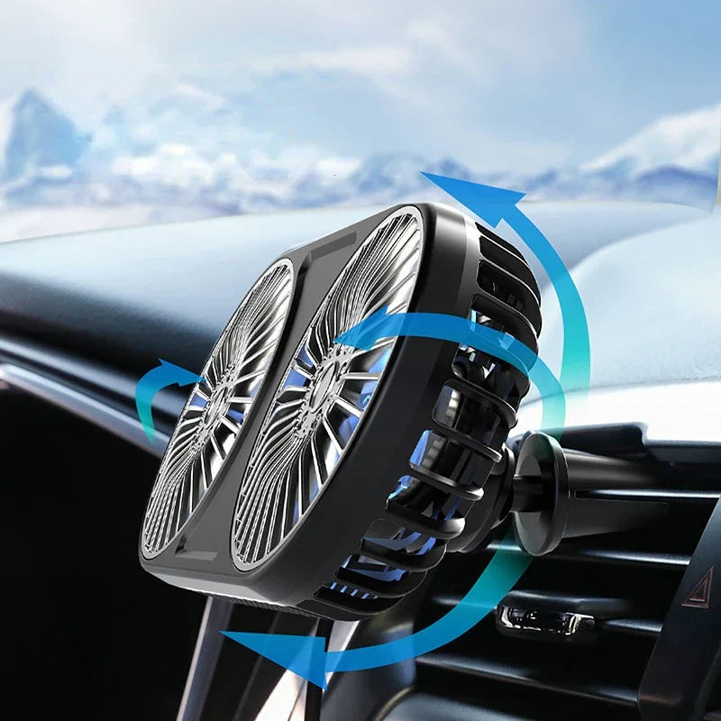 Car Fan New Dualhead USB Electric Fan Multifunction