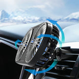 Car Fan New Dualhead USB Electric Fan Multifunction