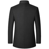 Men Cashmere Blazers Suits Jackets Stand-up Collar Business
