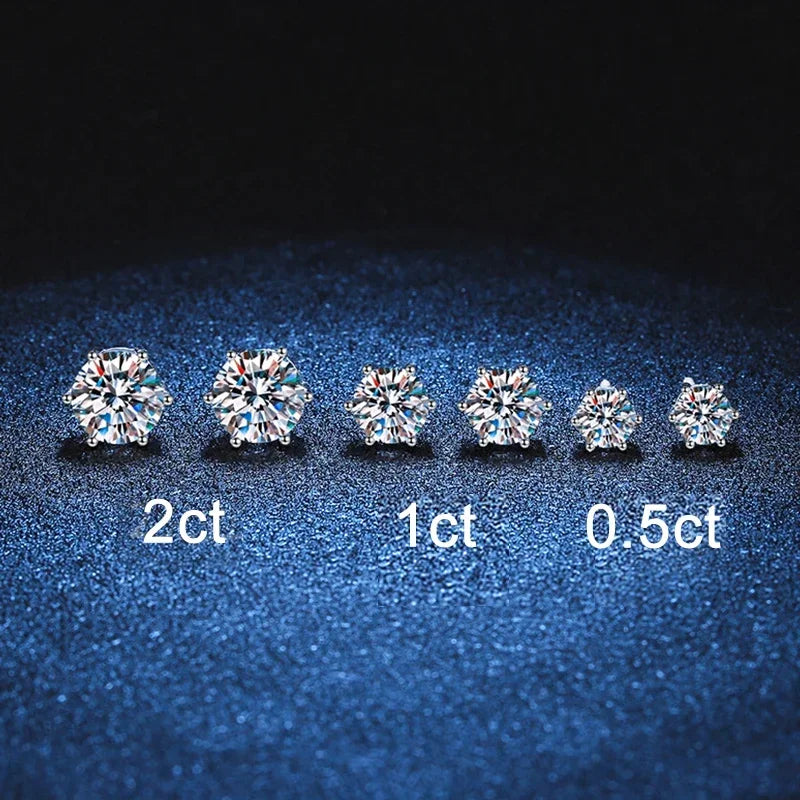 NeeTim 2ct Moissanite Earrings For Women Men Lab