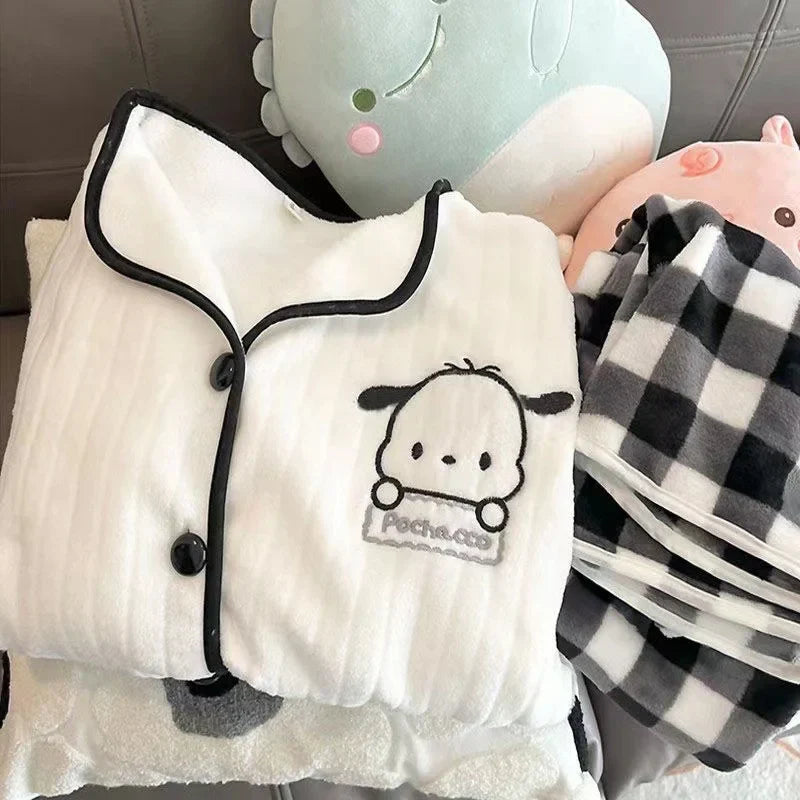 Pochacco Flannel Home Suit Coat Velvet Home Suit