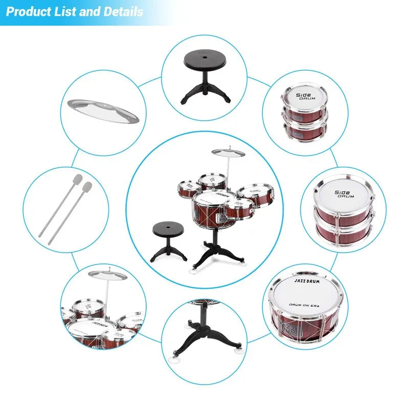 Kids Drum Set Musical Toy Drum Kit for