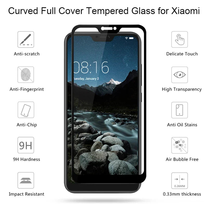 3 Pcs Tempered Glass for Xiaomi Mi 8
