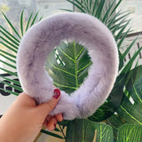 Real Rex Rabbit Hair Headband Fur Hairpin Korean