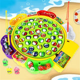 Electric Musical Rotating Fishing Toy Children Board Play