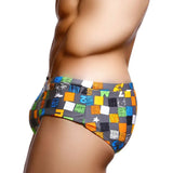 Sexy Summer Men Swimwear Swimsuits Square Graffiti Surf