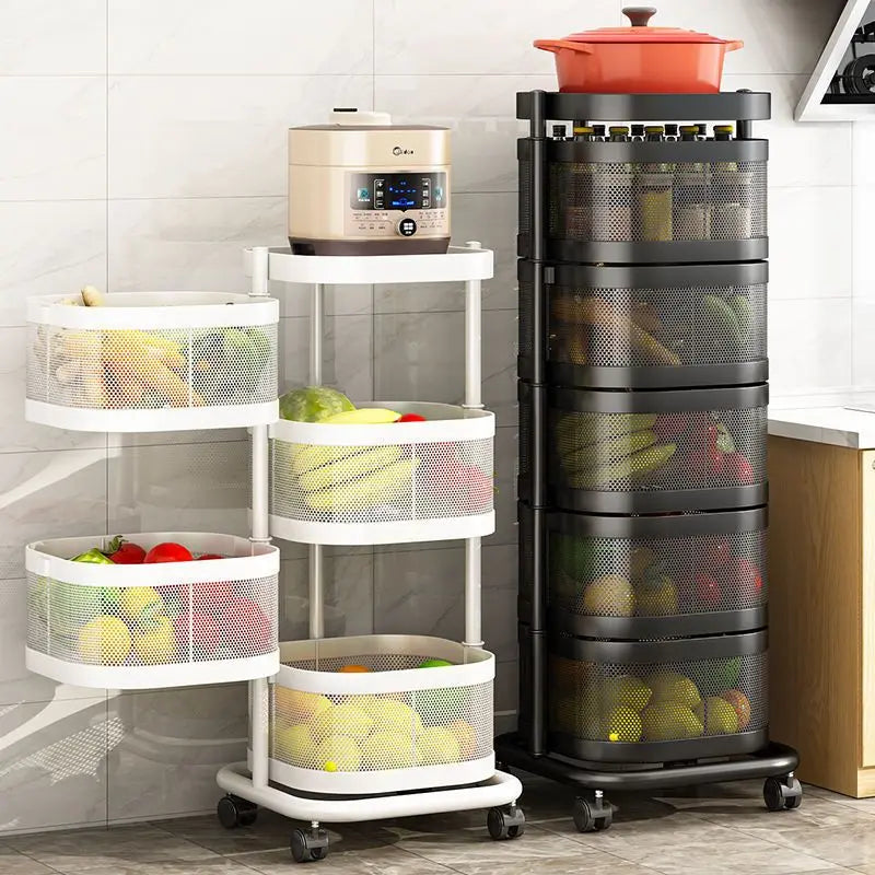 Kitchen 5 Tier Rolling Utility Cart Fruit Storage