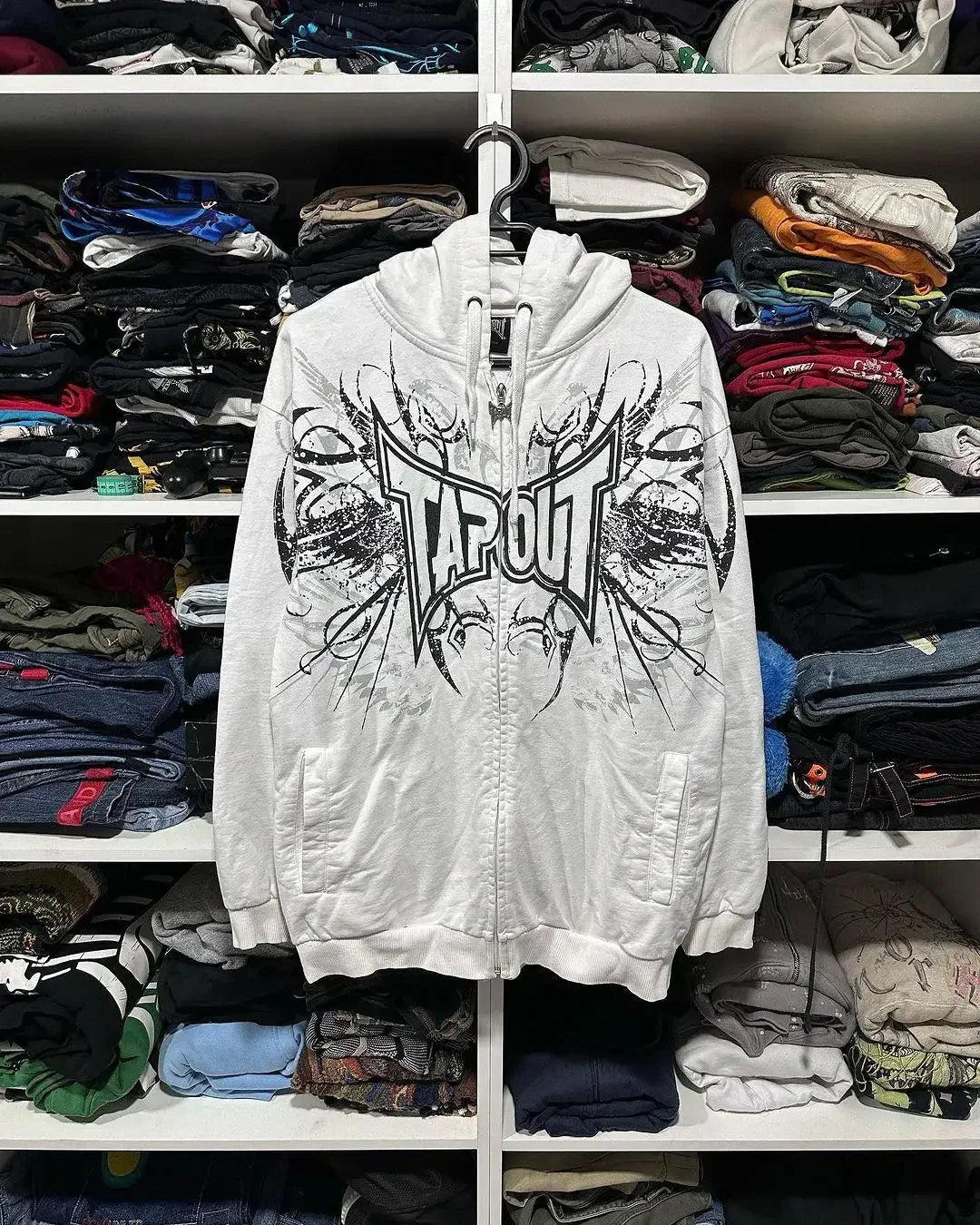 Gothic Skull Pattern Zip Up Hoodies Men Y2K